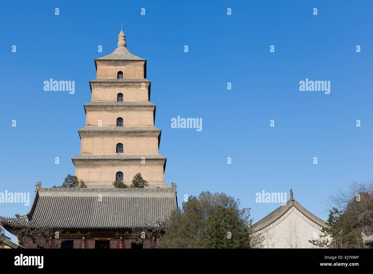 Giant Wild Goose Pagoda est une pagode bouddhiste situé dans le sud de Xi'an, province du Shaanxi, Chine Banque D'Images