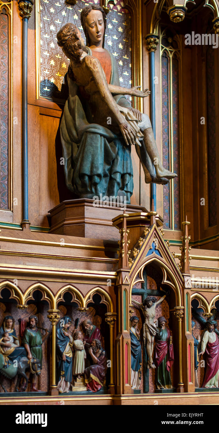 L'intérieur de Notre Dame de la cathédrale de Strasbourg, France Banque D'Images