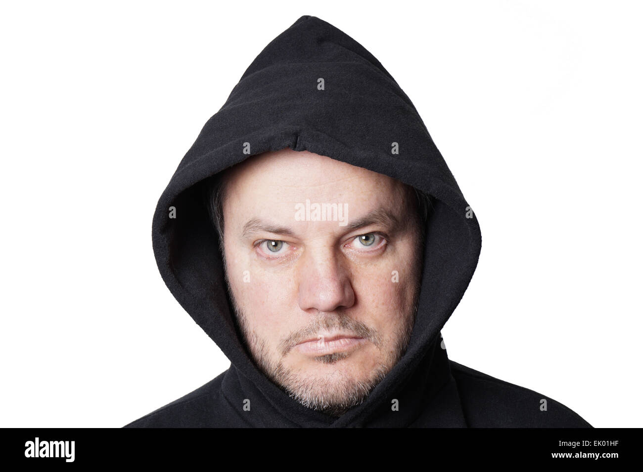 Homme portant un sweat noir Banque D'Images