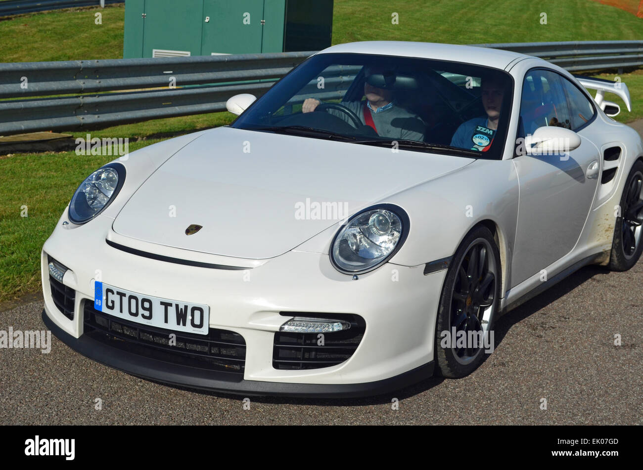 White 991 Porsche Turbo Banque D'Images