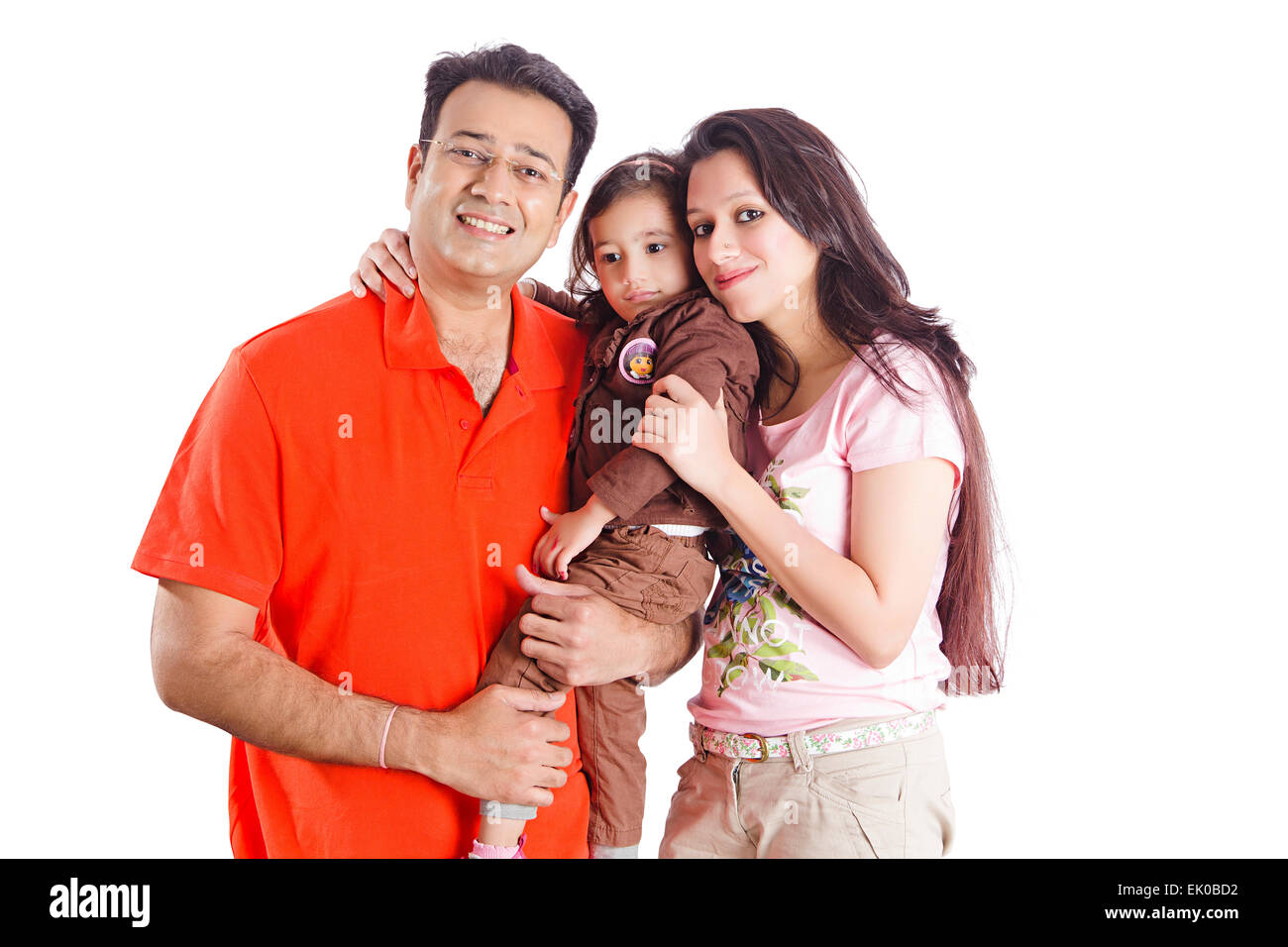 Les parents indiens et sa fille prendre soin Banque D'Images