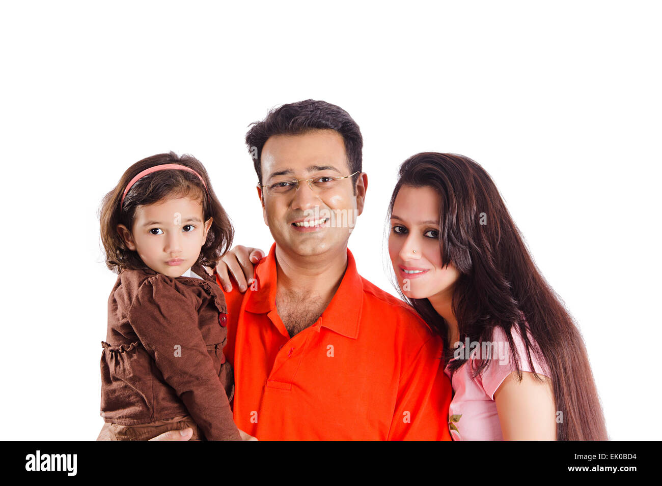 Les parents indiens et sa fille prendre soin Banque D'Images