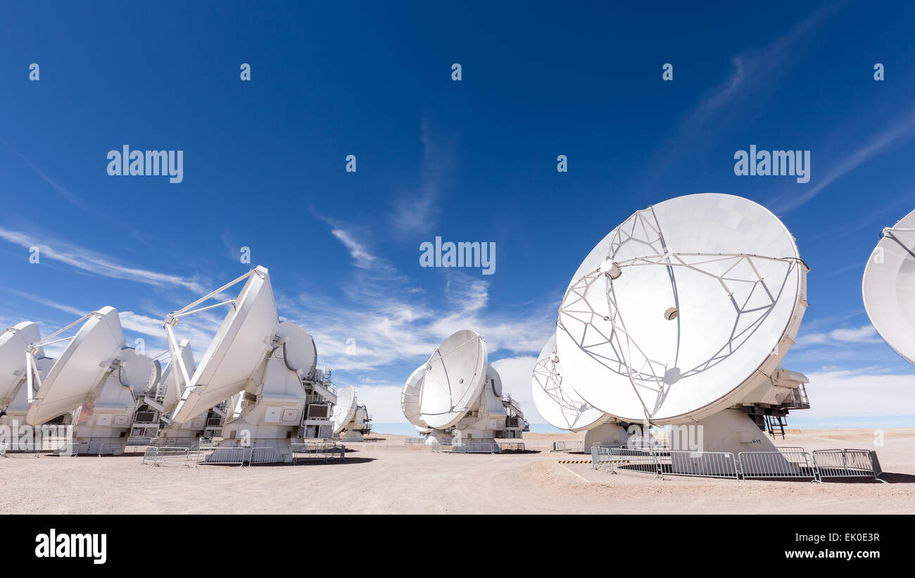 Au radiotélescope ALMA observatory, San Pedro de Atacama, Chili, Amérique du Sud Banque D'Images