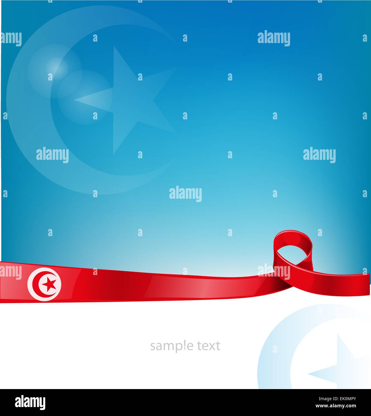 Ruban sur fond de drapeau de la Tunisie Illustration de Vecteur