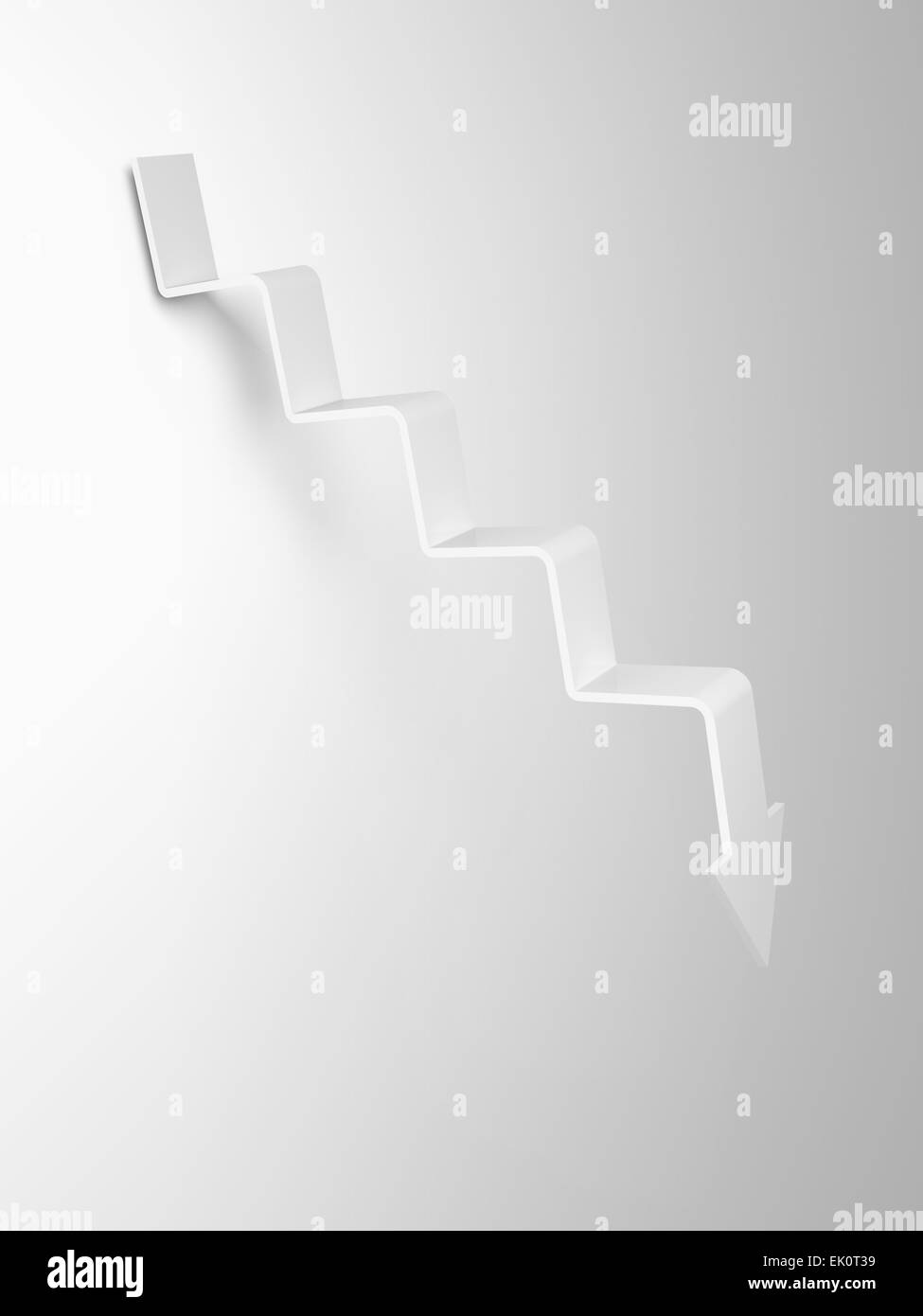 En forme de flèche en descendant l'escalier, 3d illustration Banque D'Images