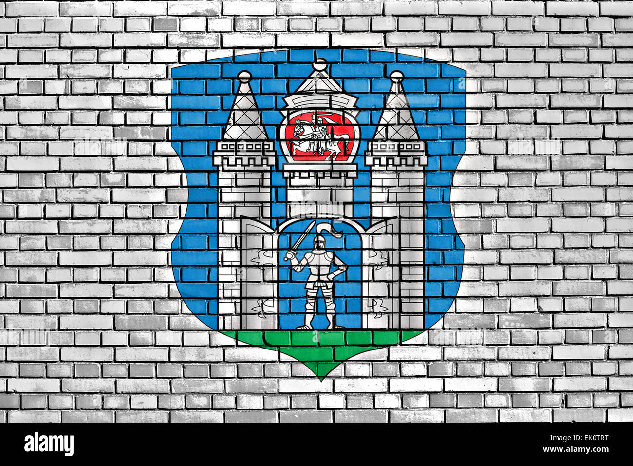 Pavillon de Minsk a peint sur mur de brique Banque D'Images