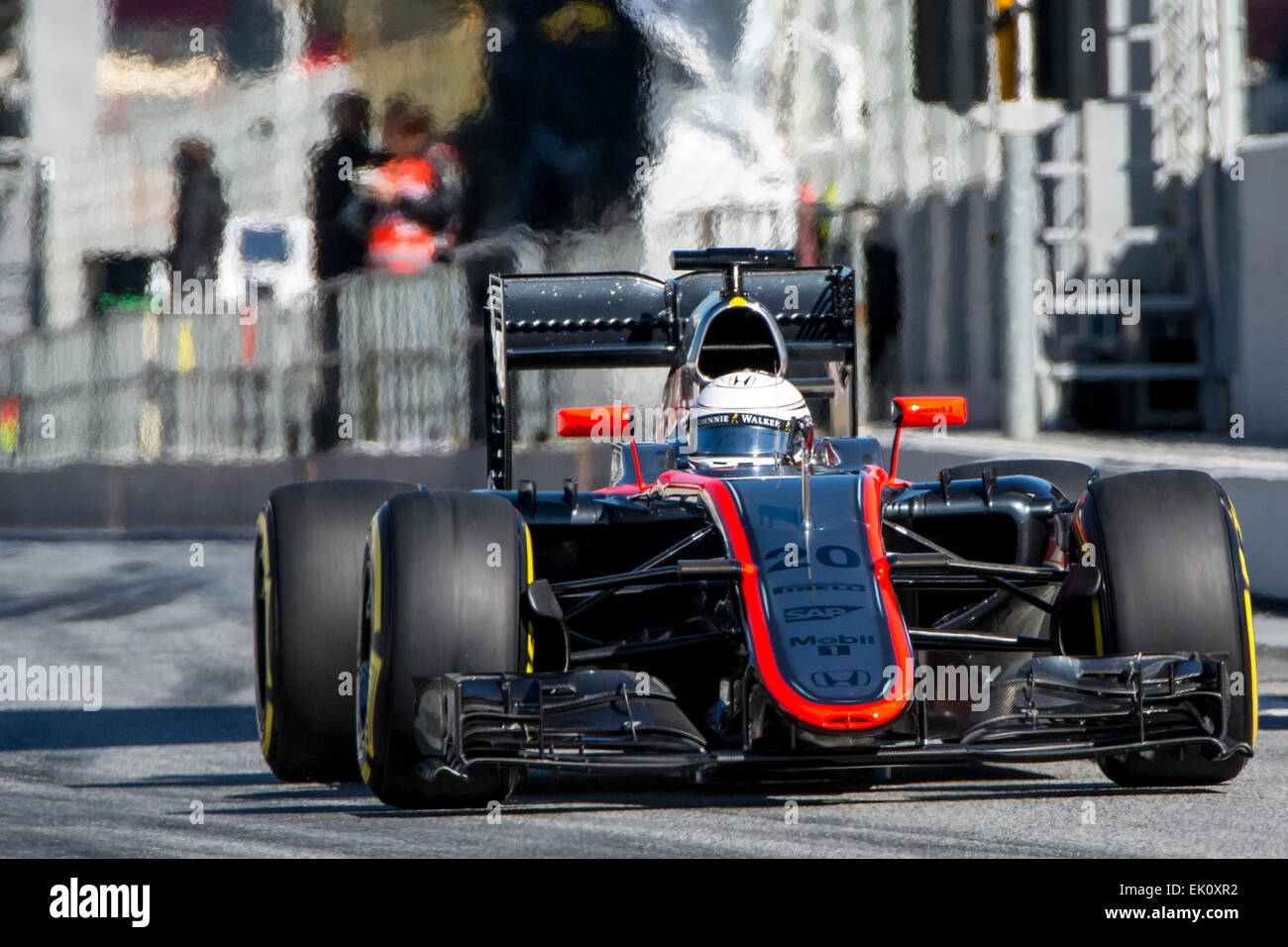 Driver Kevin Magnussen. Équipe McLaren F1. La formule 1 jours de test sur le circuit de Catalunya. Montmelo, Espagne. 28 février 2015 Banque D'Images