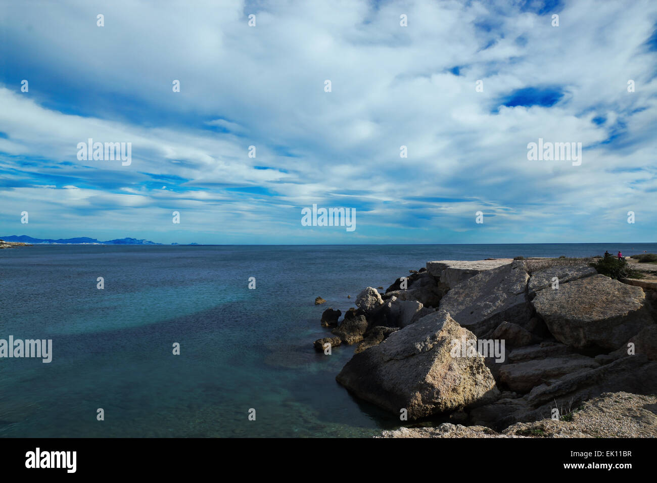 Paysage, France, français, sud, mer, soleil, ciel, Martigues, Marseille, mer, eau, 2015, plage, randonnée, marche, heureux, bon wea Banque D'Images