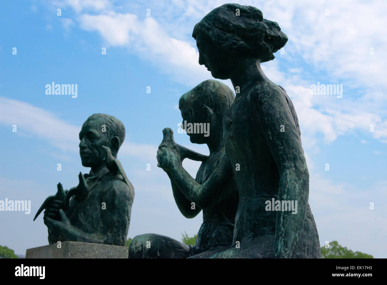 Des statues dans Hiroshima Peace Memorial Park, Japon Banque D'Images