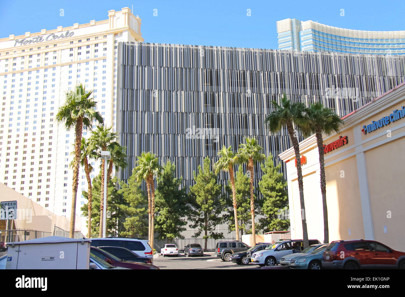 Las Vegas, Nevada, USA - 21 octobre 2013 : les bâtiments ultramodernes hôtels en centre-ville las vegas Banque D'Images