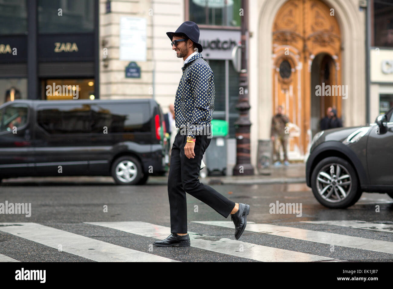 Paris Fashion Week - Spring/Summer 2015 - Streetstyle avec : Simone Marchetti Où : Paris, France Date : 29 Nov 2014 Banque D'Images