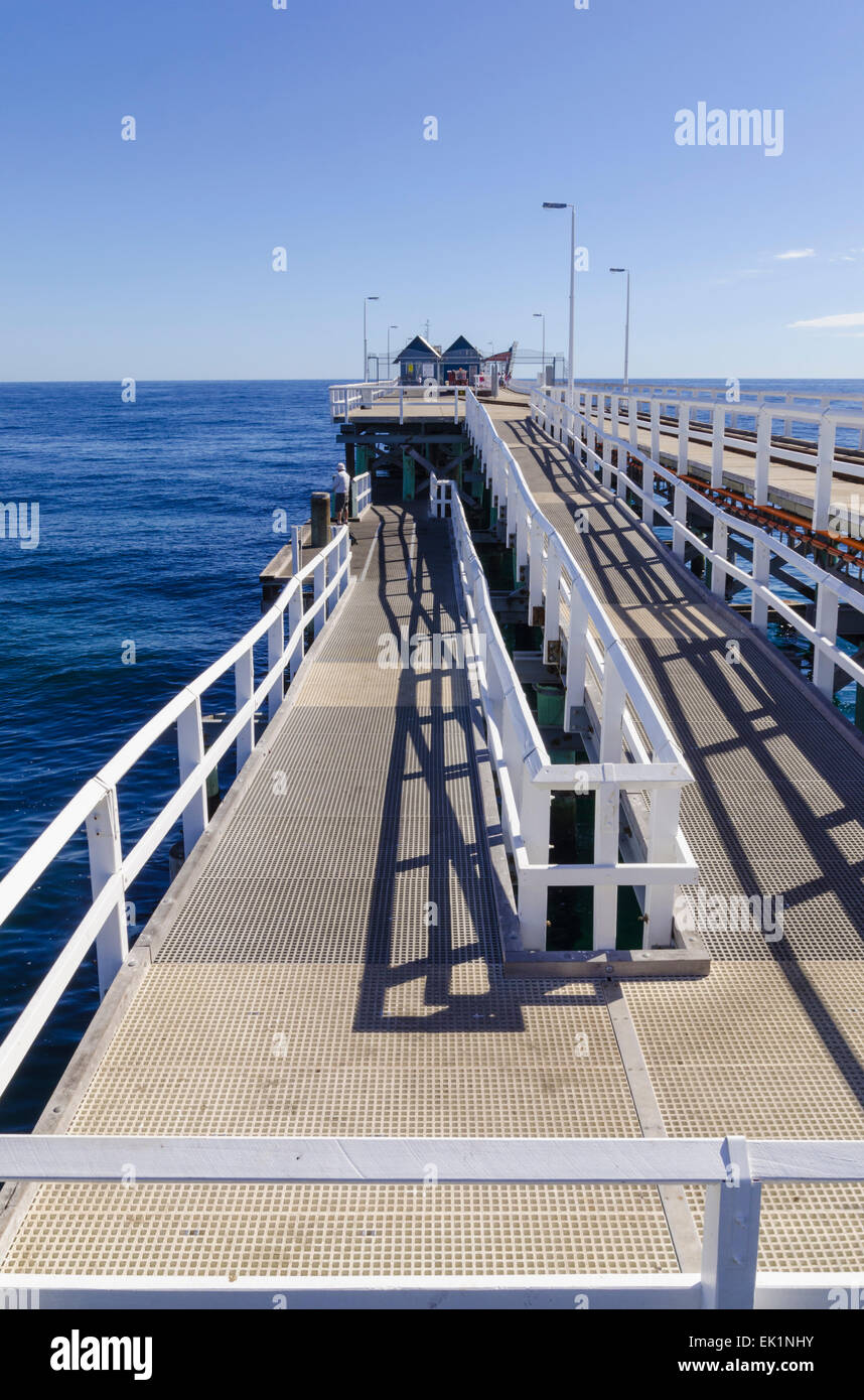 Détail de la jetée près de l'observatoire sous-marin à la fin de Busselton Jetty, Busselton, Australie occidentale, Australie Banque D'Images