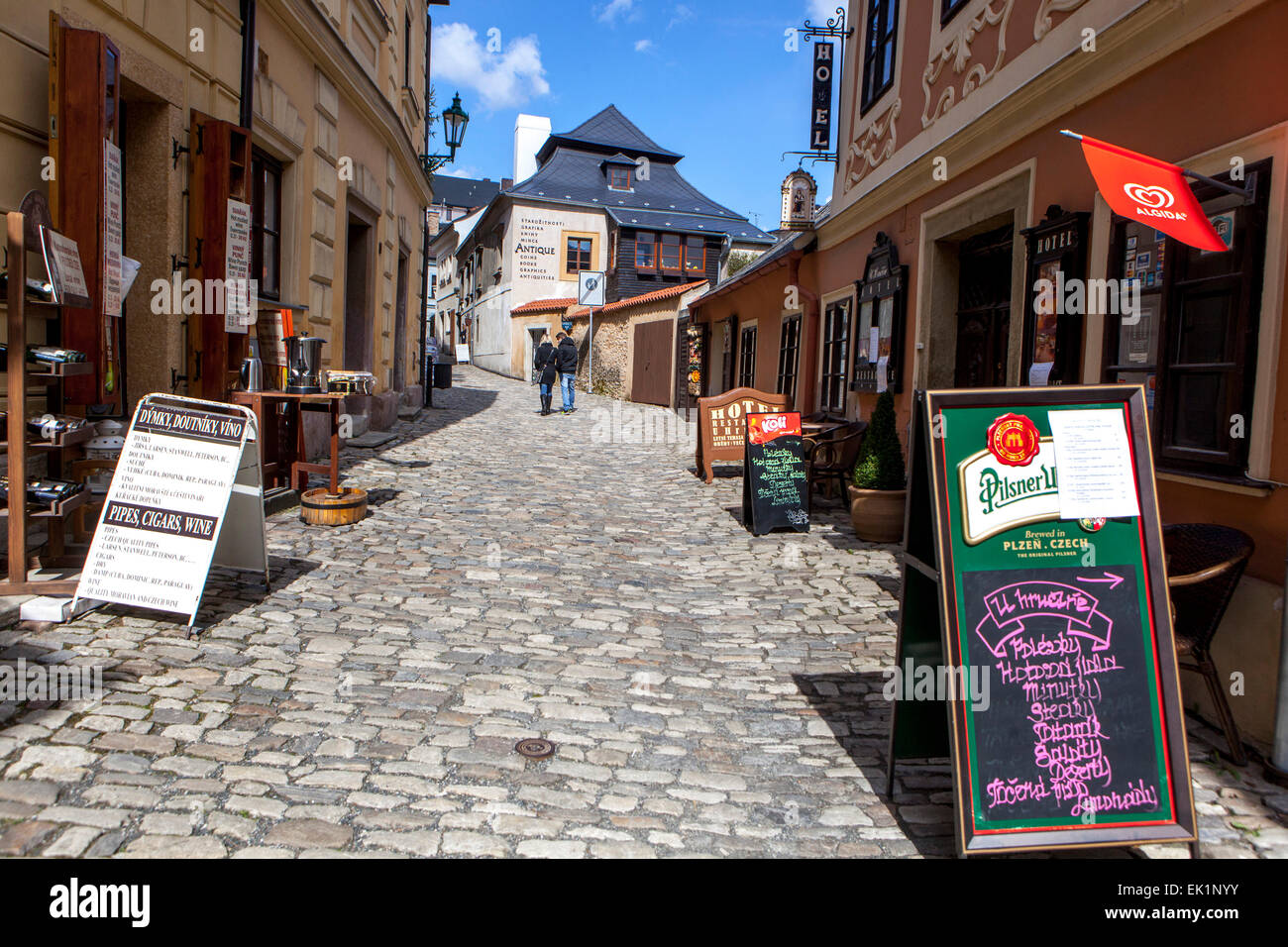 Rue Pavée de Kutna Hora, l'UNESCO, la Bohême, République Tchèque Banque D'Images