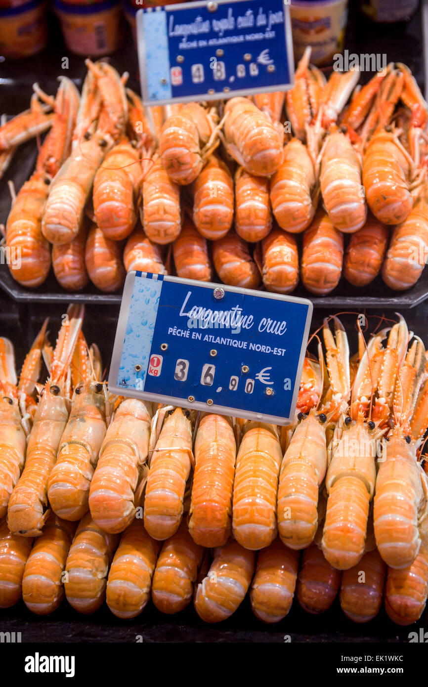 Marché de Fruits de mer décroche à Trouville sur Mer, dans le Nord de