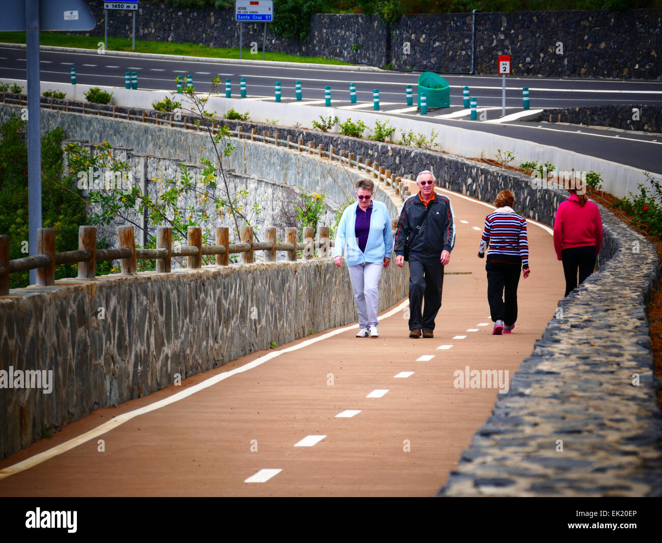 Chemin de bicyclette de route Nord Tenerife Espagne Banque D'Images