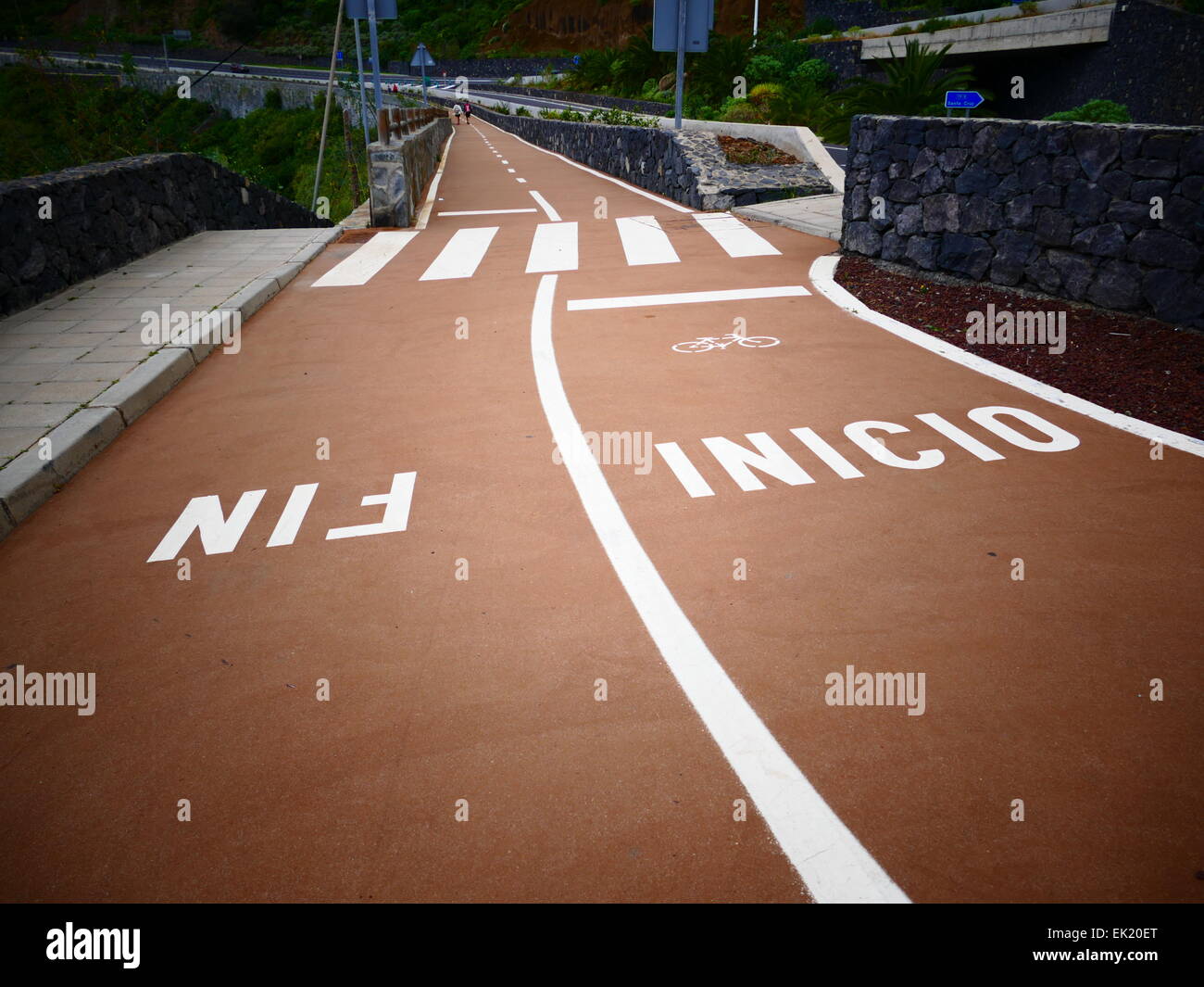 Chemin de bicyclette de route Nord Tenerife Espagne Banque D'Images