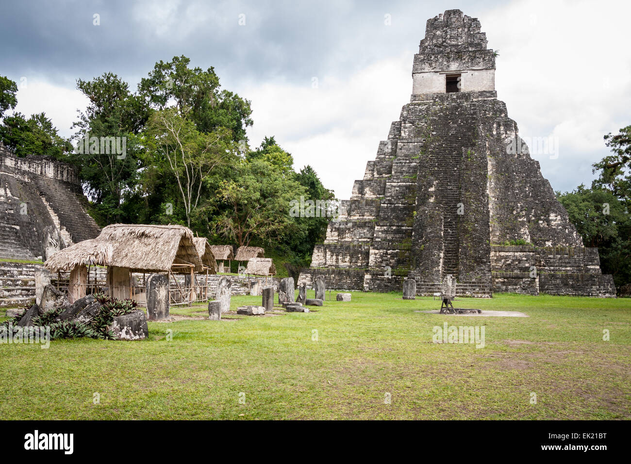 Temple de Jaguar, Tikal, Guatemala Banque D'Images