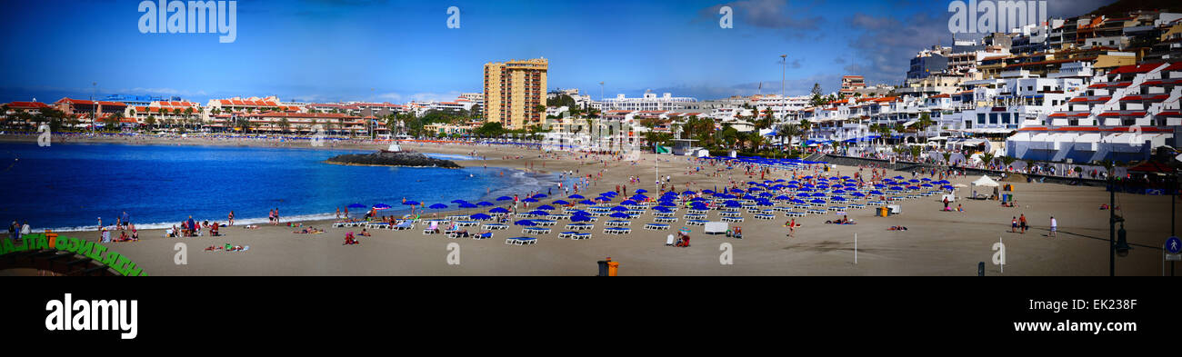 Plage de Los Cristianos Tenerife island iles canaries Espagne Banque D'Images