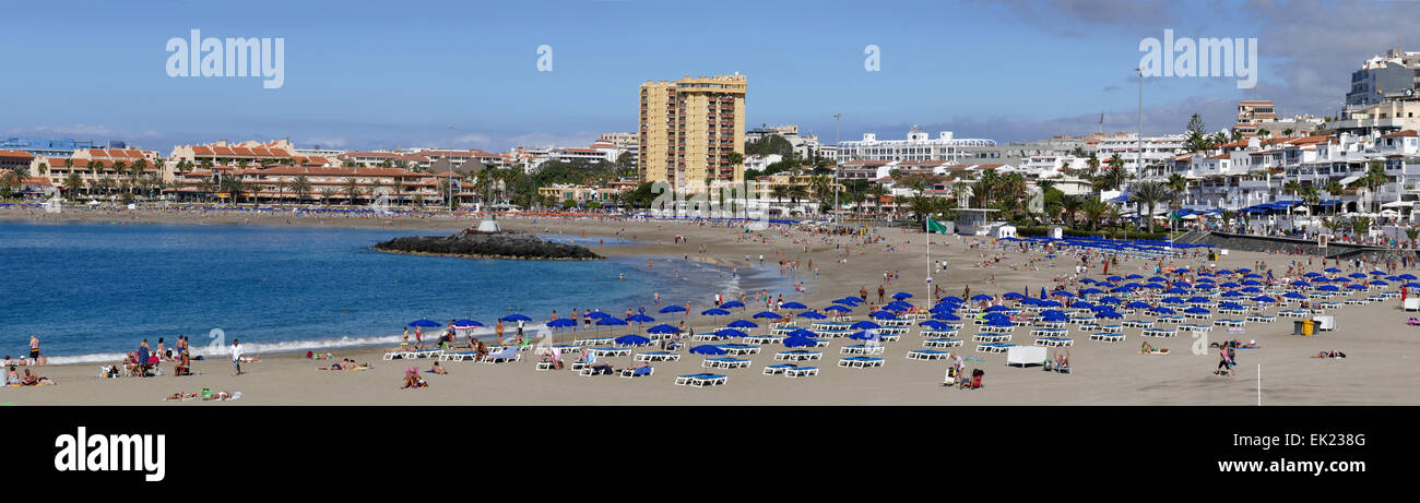 Plage de Los Cristianos Tenerife island iles canaries Espagne Banque D'Images