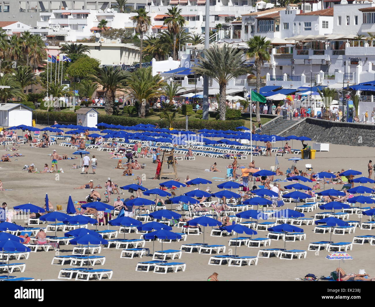 Plage de Los Cristianos Tenerife island iles canaries Espagne Banque D'Images