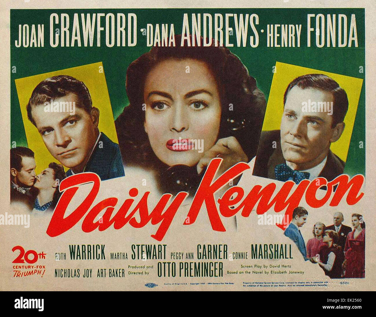 Affiche du film daisy kenyon Banque de photographies et d’images à