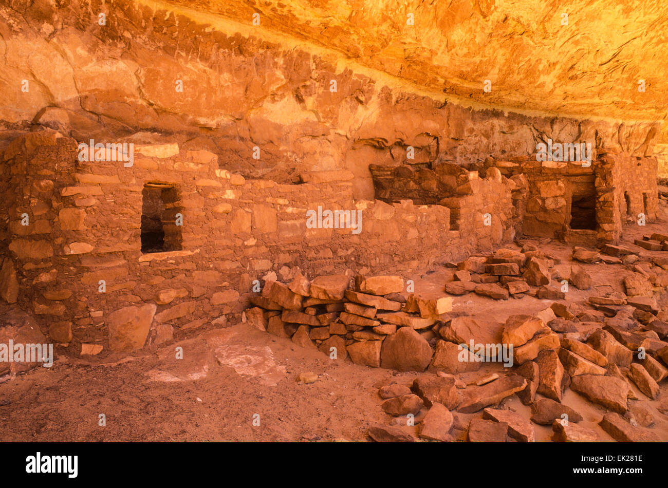 Collier de cheval, ruines Indiennes Anasazi, Natural Bridges National Monument (Utah) Banque D'Images