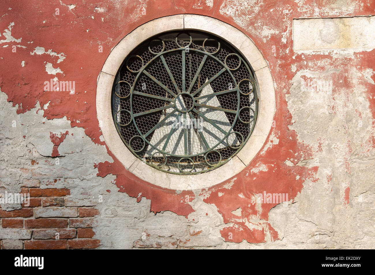 Fenêtre circulaire décoratif, Venise, Italie Banque D'Images