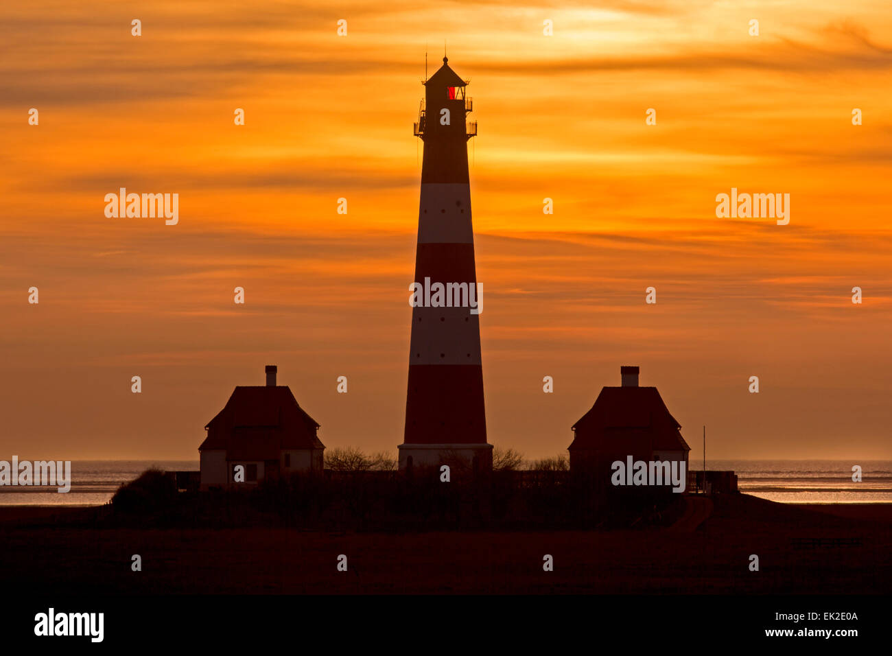 Leuchtturm Westerheversand, Büsum, Eiderstedt, Frise du Nord, Schleswig-Holstein, Allemagne, Europe Banque D'Images