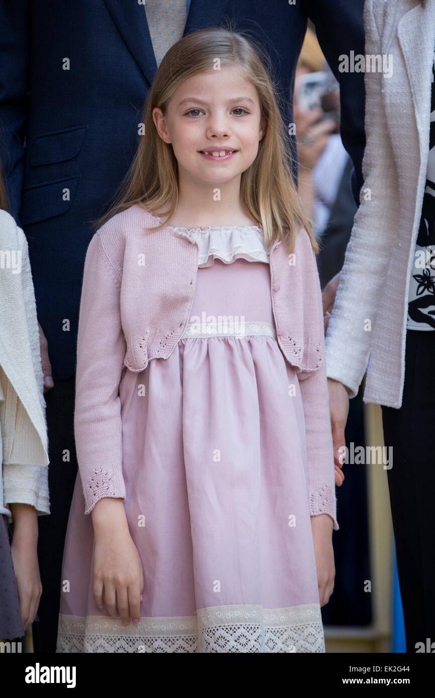 Spanish Princess Sofia assistant à la messe de Pâques à la cathédrale de Palma de Majorque, Espagne, 5 avril 2015. Photo : Patrick van Katwijk Pays-bas OUT / POINT DE VUE - PAS DE FIL - SERVICE Banque D'Images