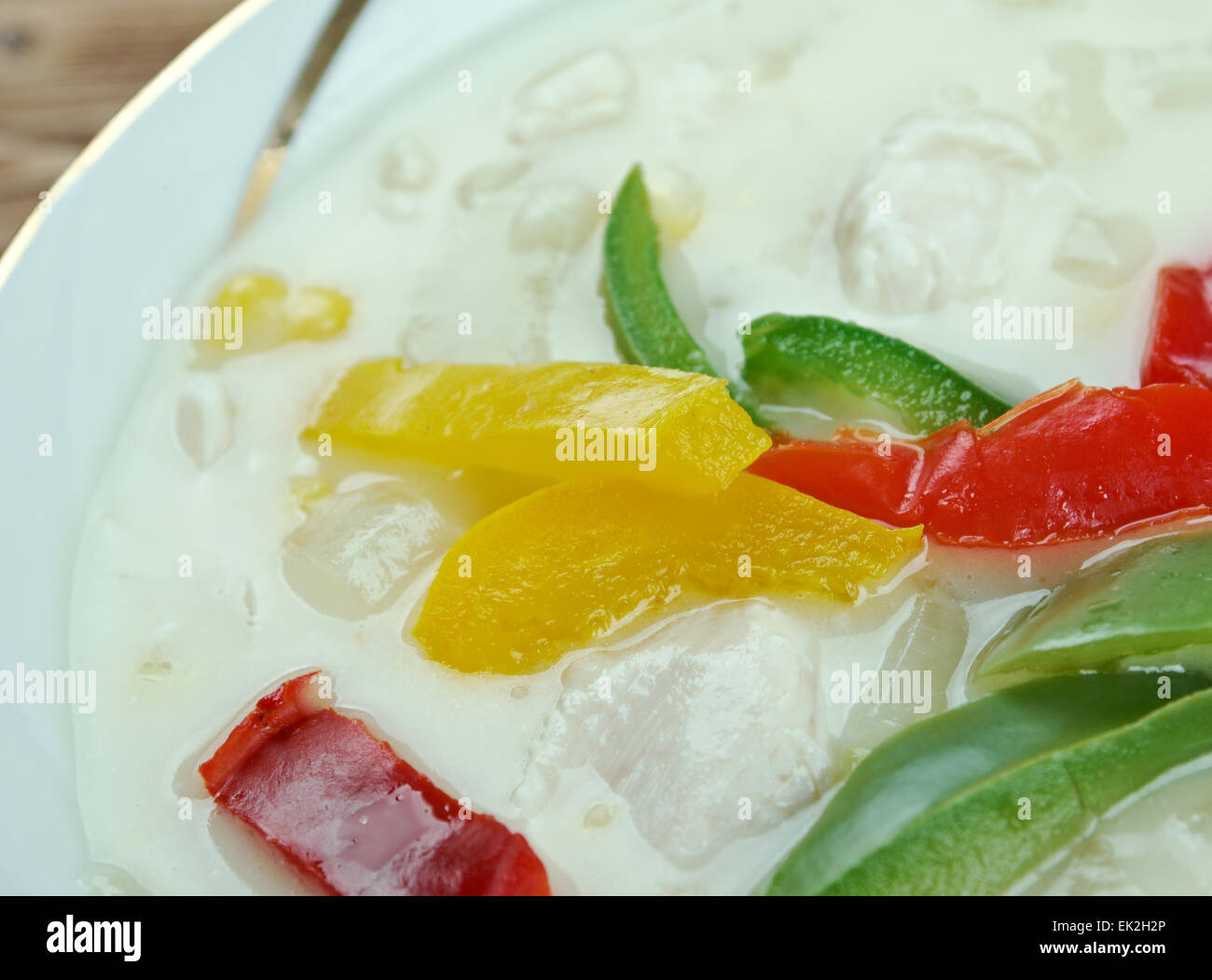 Crème de Poulet Soupe Tortilla.La cuisine mexicaine Banque D'Images