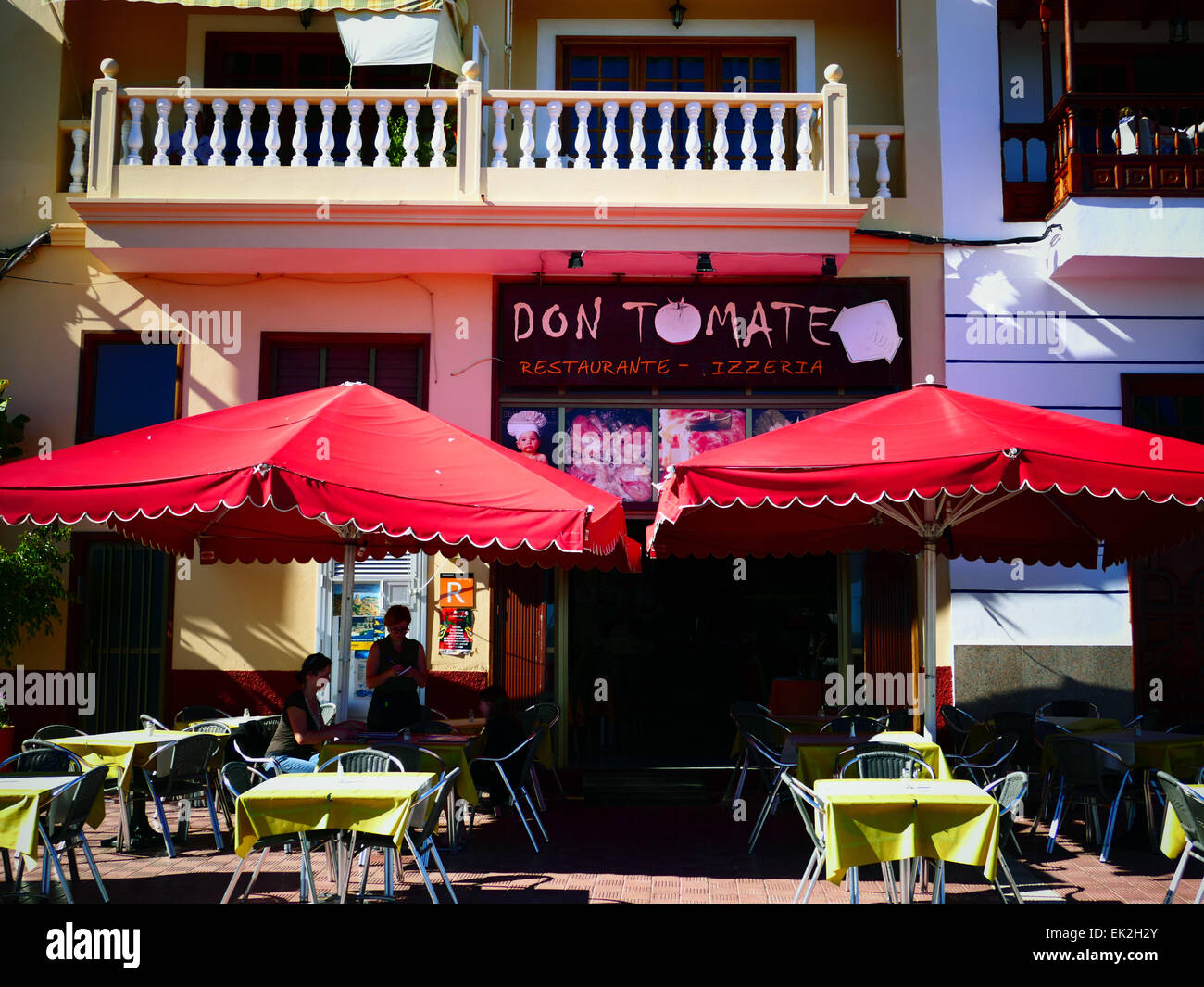 Restaurant Bar Tomate Playa Santiago Beach l'île de La Gomera Canaries Espagne Banque D'Images