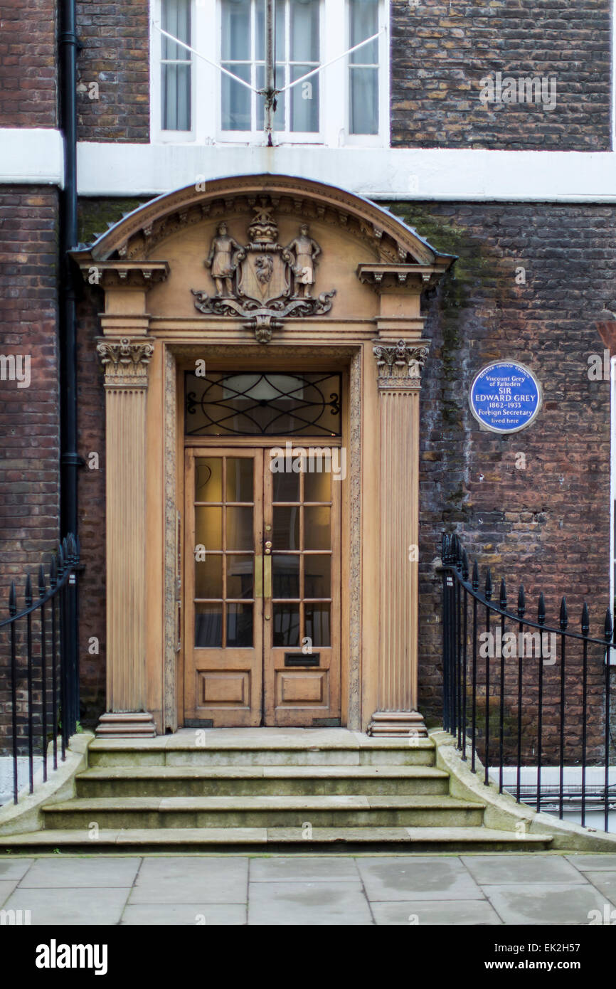 Porte et House, Queen Anne's Gate, Londres Banque D'Images