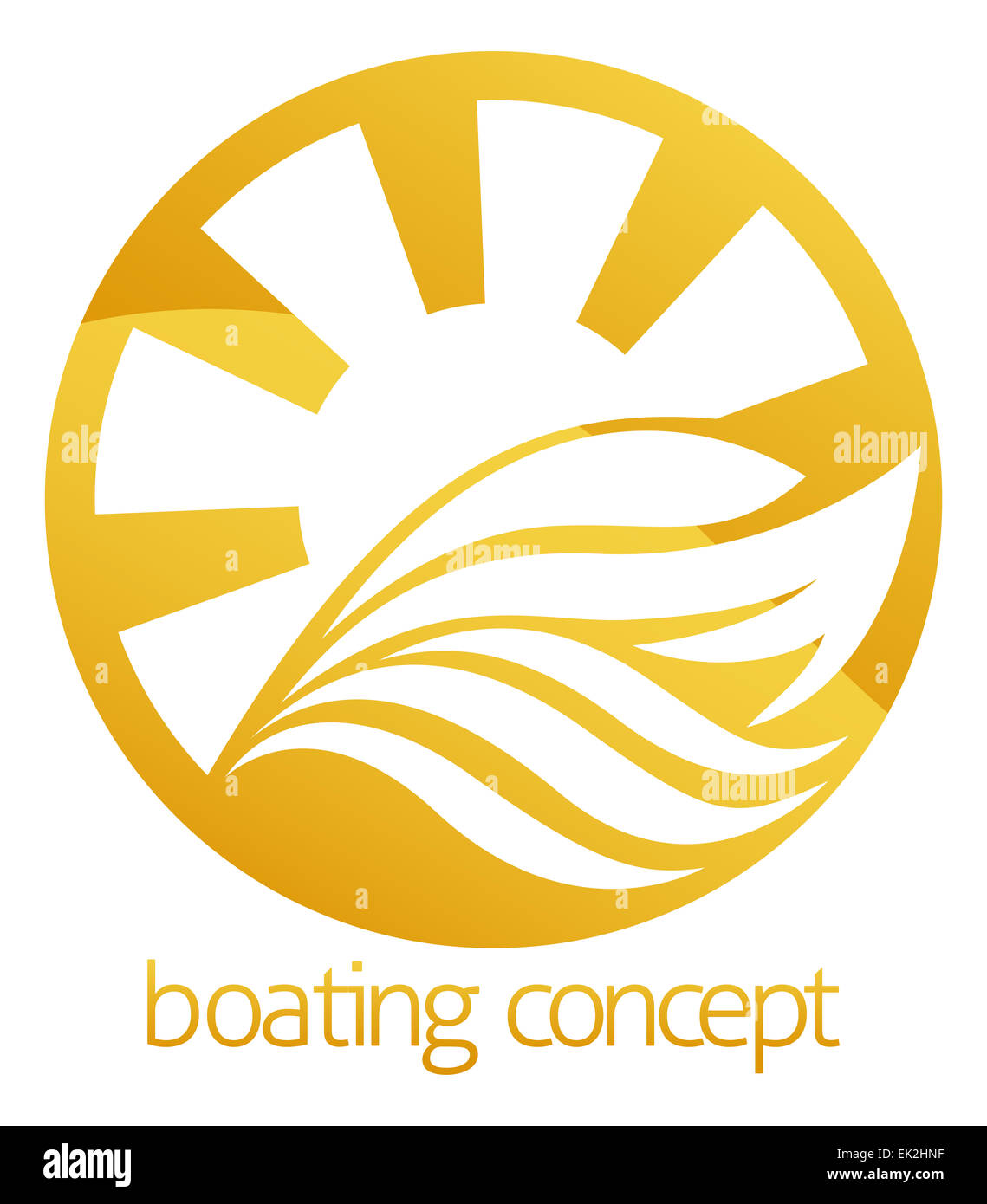 Résumé Une illustration d'une vitesse du moteur de bateau ou yacht circle concept design Banque D'Images