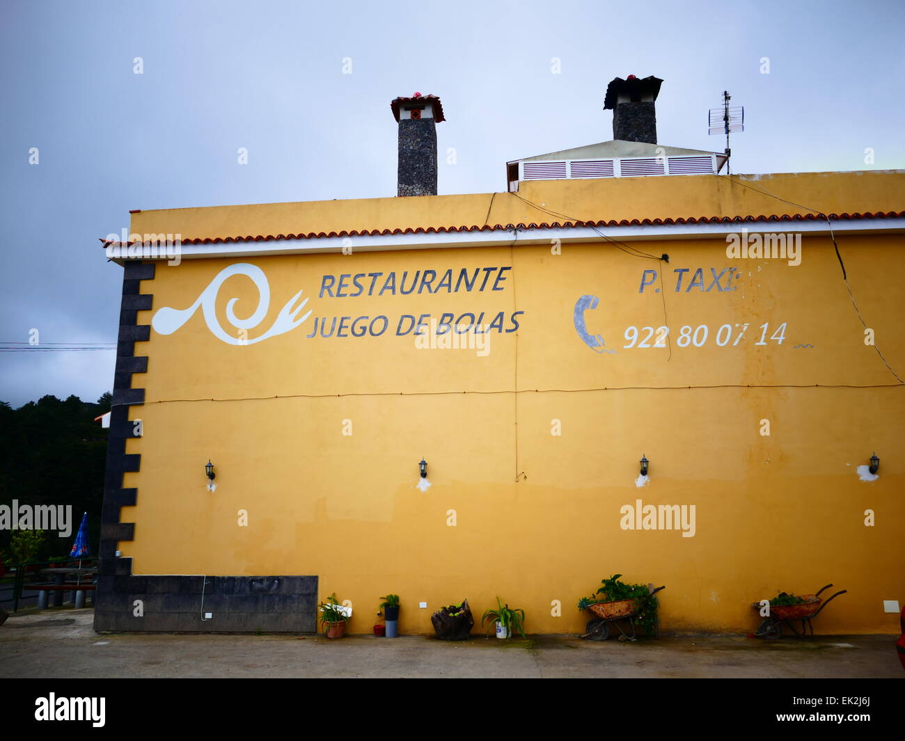 Restaurant Juego de Bolas près de Parque Nacional le centre des visiteurs du Parc National de Garajonay l'île de La Gomera Canaries Espagne Banque D'Images