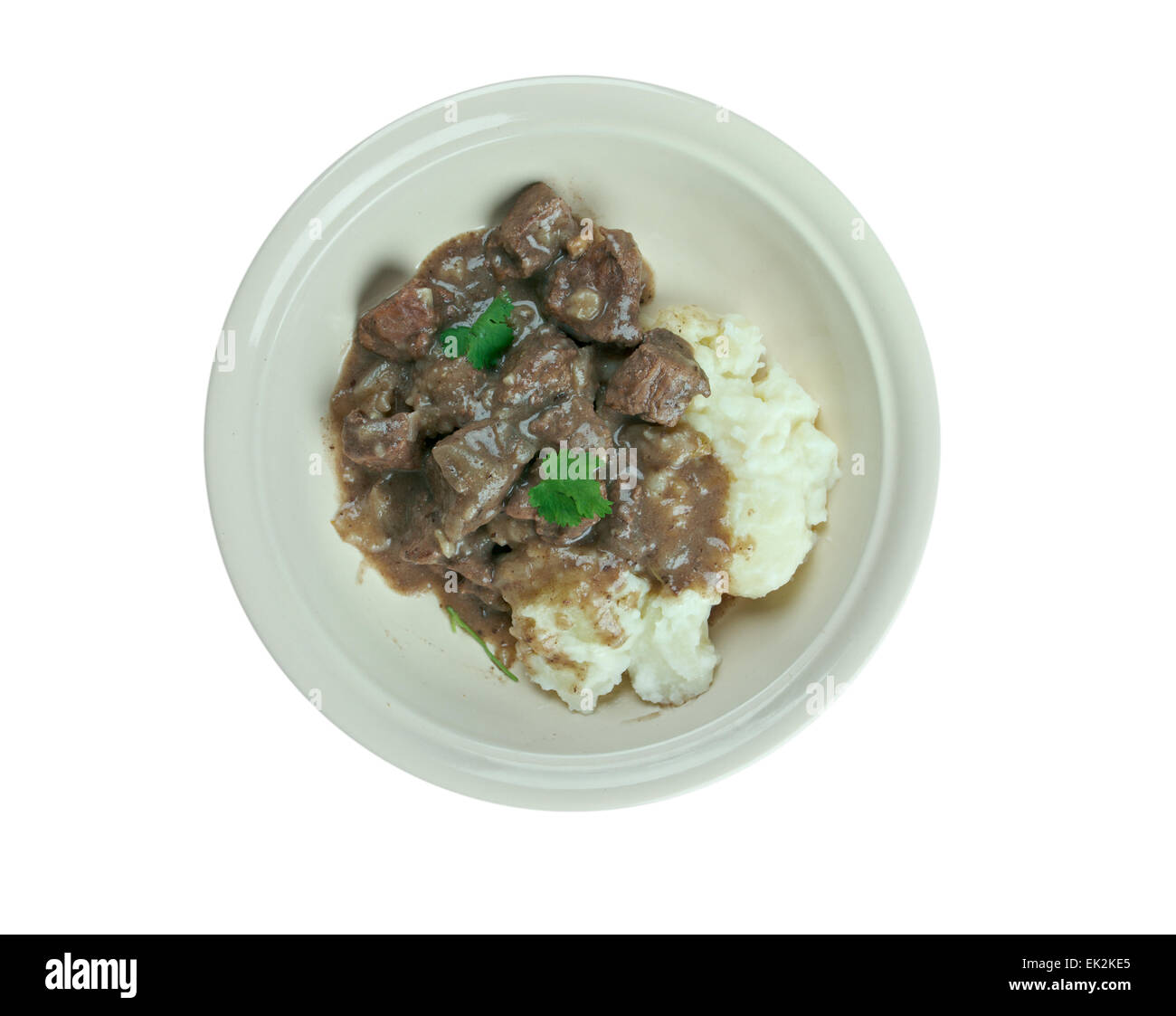 - Boeuf Hachee néerlandais et oignon ragoût. ragoût traditionnel néerlandais basé sur les dés de viande, volaille ou de poisson, et des légumes. Banque D'Images