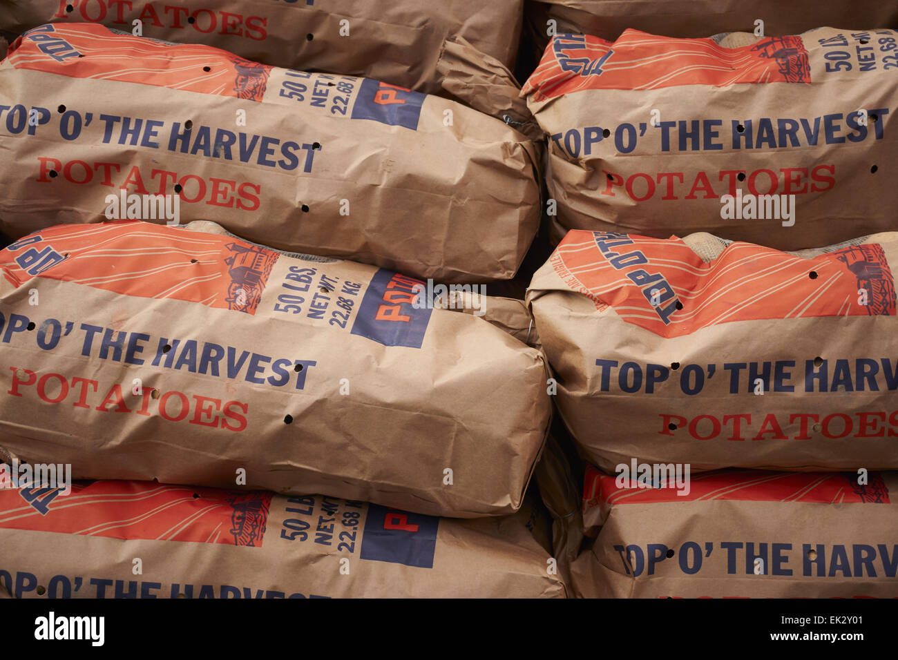 Des sacs de pommes de terre Banque D'Images