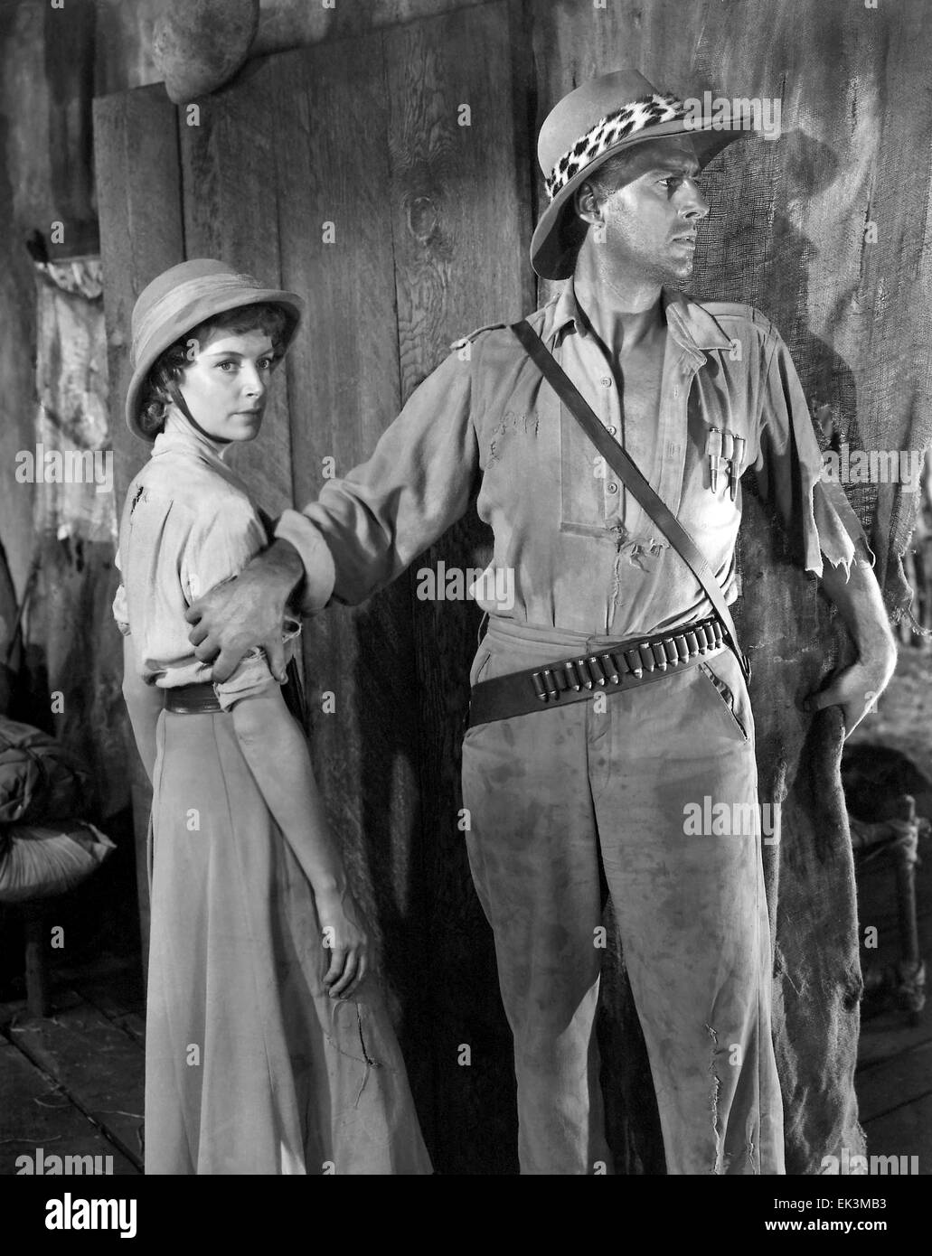 Deborah Kerr, Stewart Granger, sur-ensemble de le film "Mines du roi Salomon', 1950 Banque D'Images