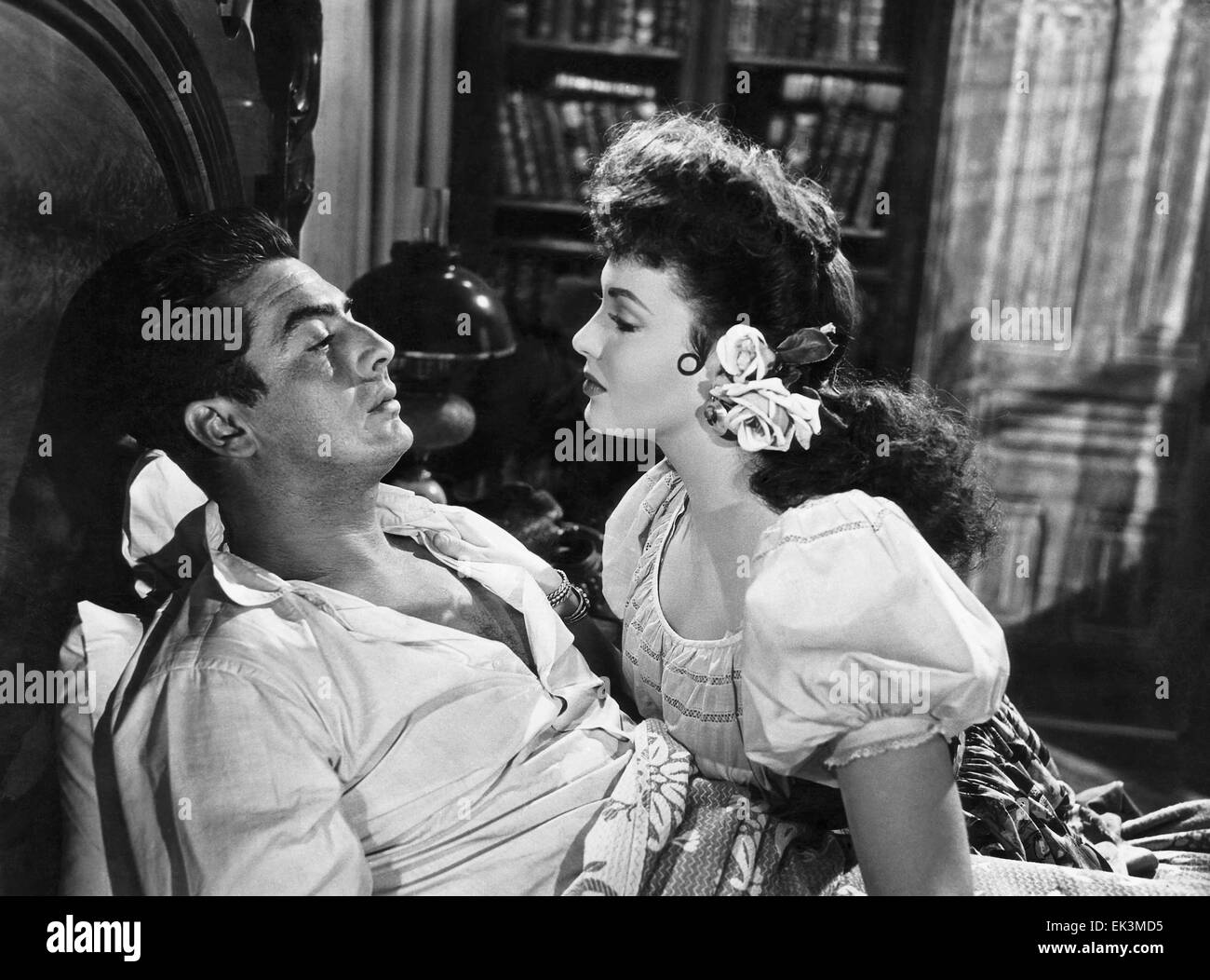 Victor mature, Linda Darnell, sur-ensemble du film 'My Darling Clementine', 1946, 20th Century Fox Film Corp. Tous droits réservés Banque D'Images