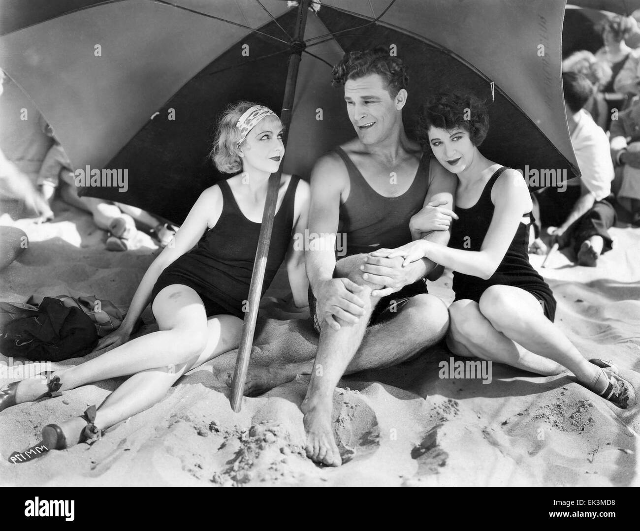 Edna Murphy, Guinn Williams, Fanny Brice, sur-ensemble de la silent film 'Mon homme', 1928 Banque D'Images