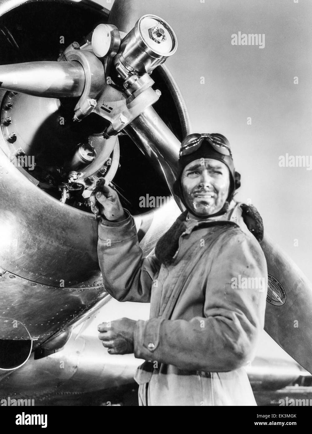 Clark Gable, sur-ensemble du film 'Test Pilot', 1938 Banque D'Images