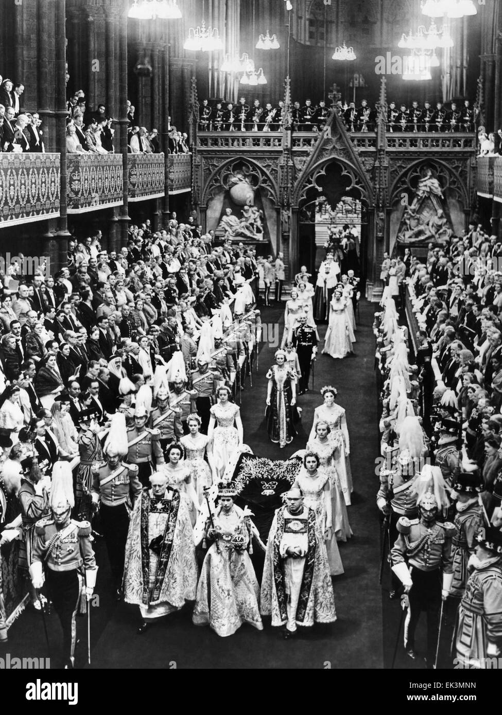 La reine Elizabeth II, le jour de son couronnement, le 2 juin 1952 Banque D'Images