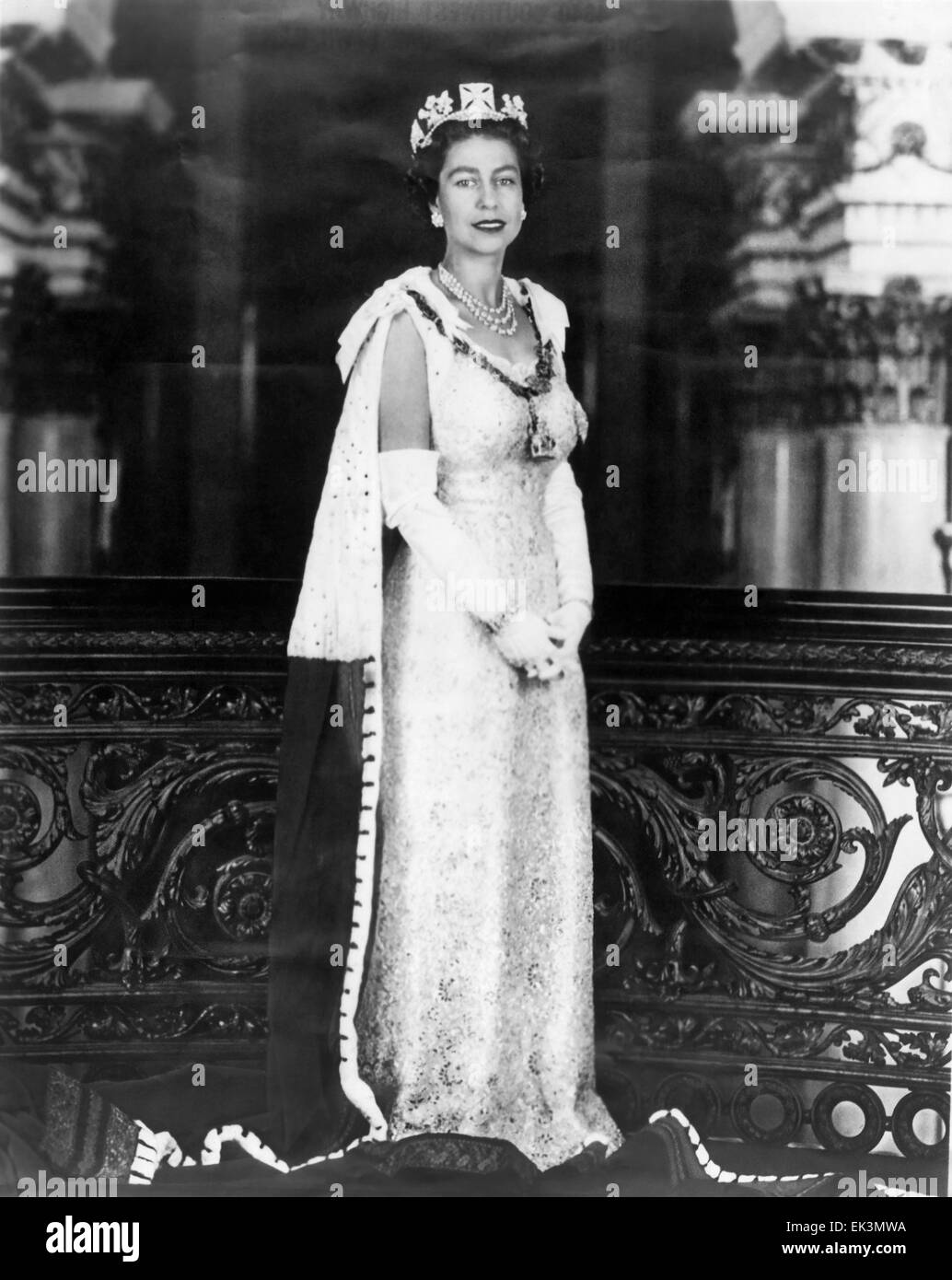 La reine Elizabeth II, Portrait, vers le milieu des années 1950 Banque D'Images