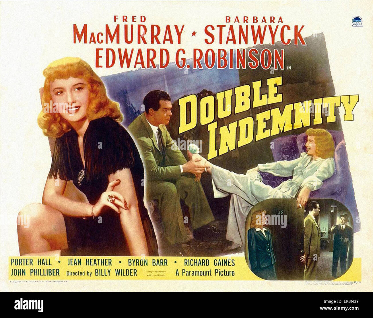 Affiche de film - Double indemnité Banque D'Images