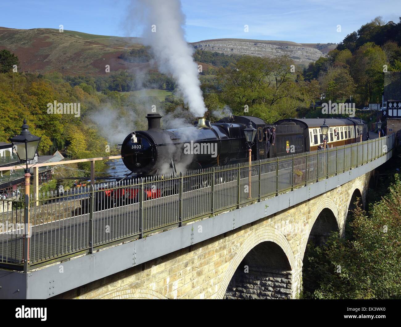 2884 classe no3802 à Berwyn, arrêt nr Llangollen Banque D'Images