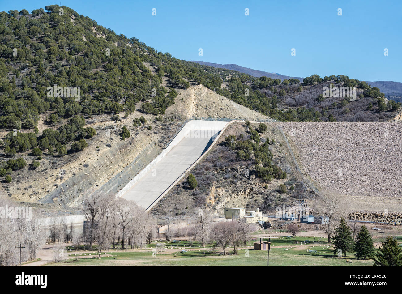 Site du barrage Wanship à Rockport Lake, dans le Nord de l'Utah Banque D'Images