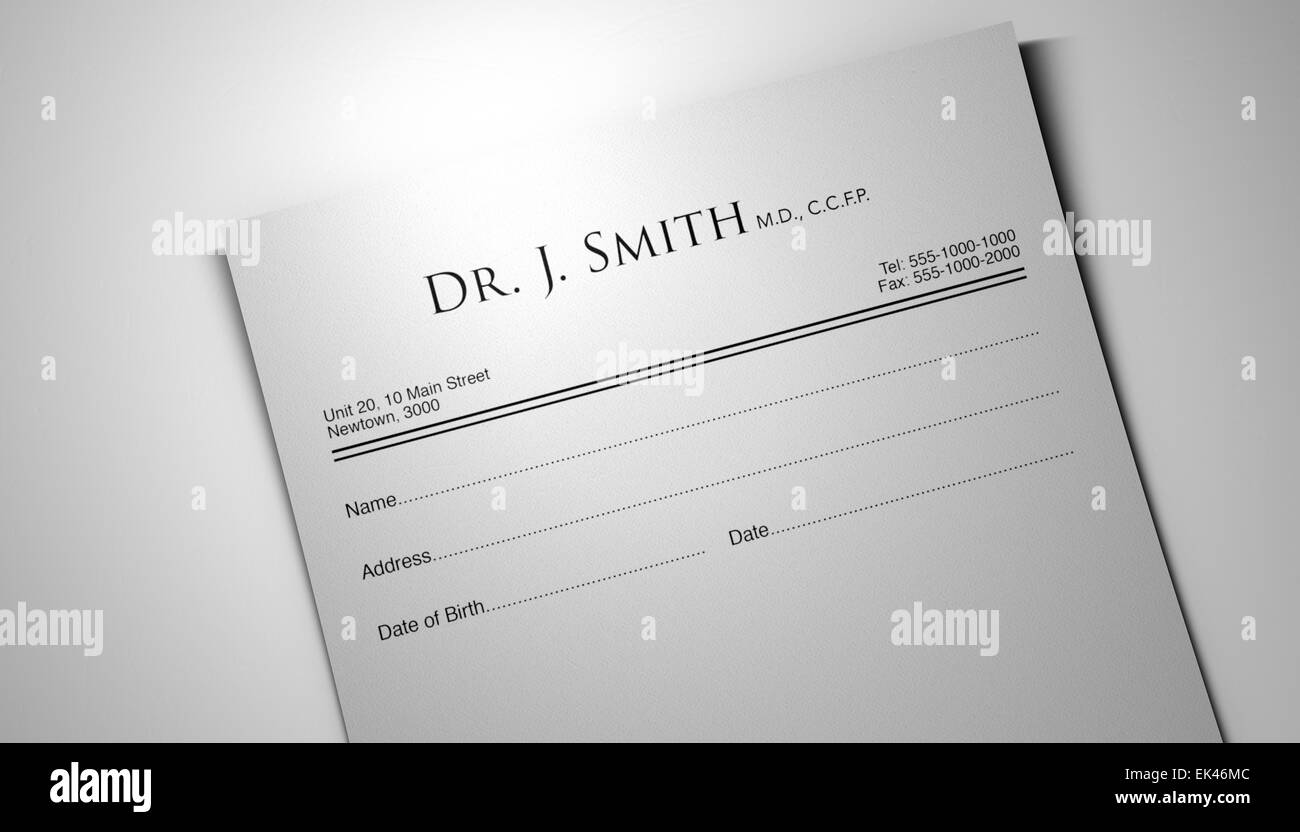 Un générique vierge ordonnance des médecins note sur un cas isolé sur fond blanc Banque D'Images Un générique vierge ordonnance des médecins note sur un cas isolé sur fond blanc Banque D'Images