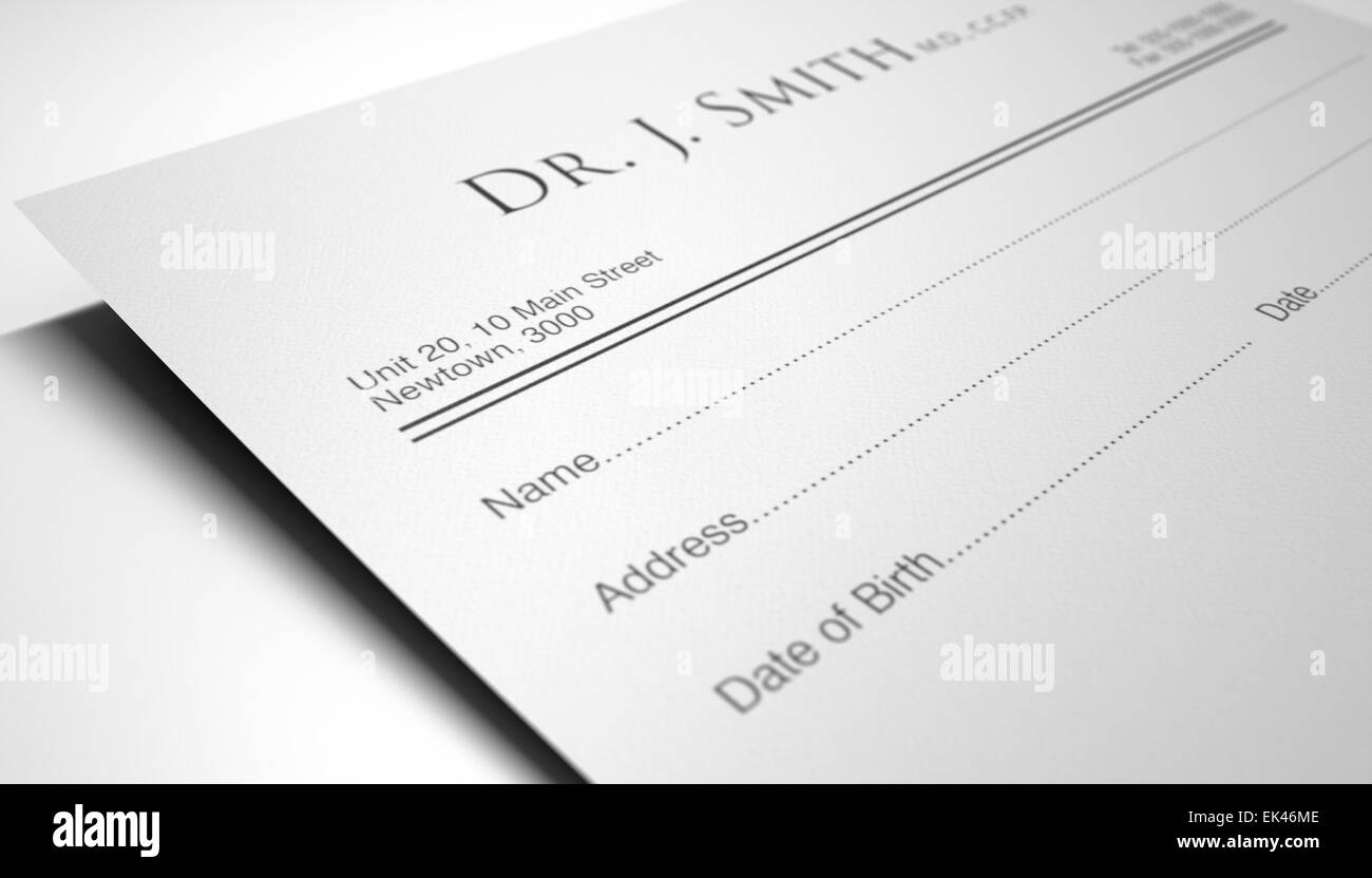 Un générique vierge ordonnance des médecins note sur un cas isolé sur fond blanc Banque D'Images Un générique vierge ordonnance des médecins note sur un cas isolé sur fond blanc Banque D'Images