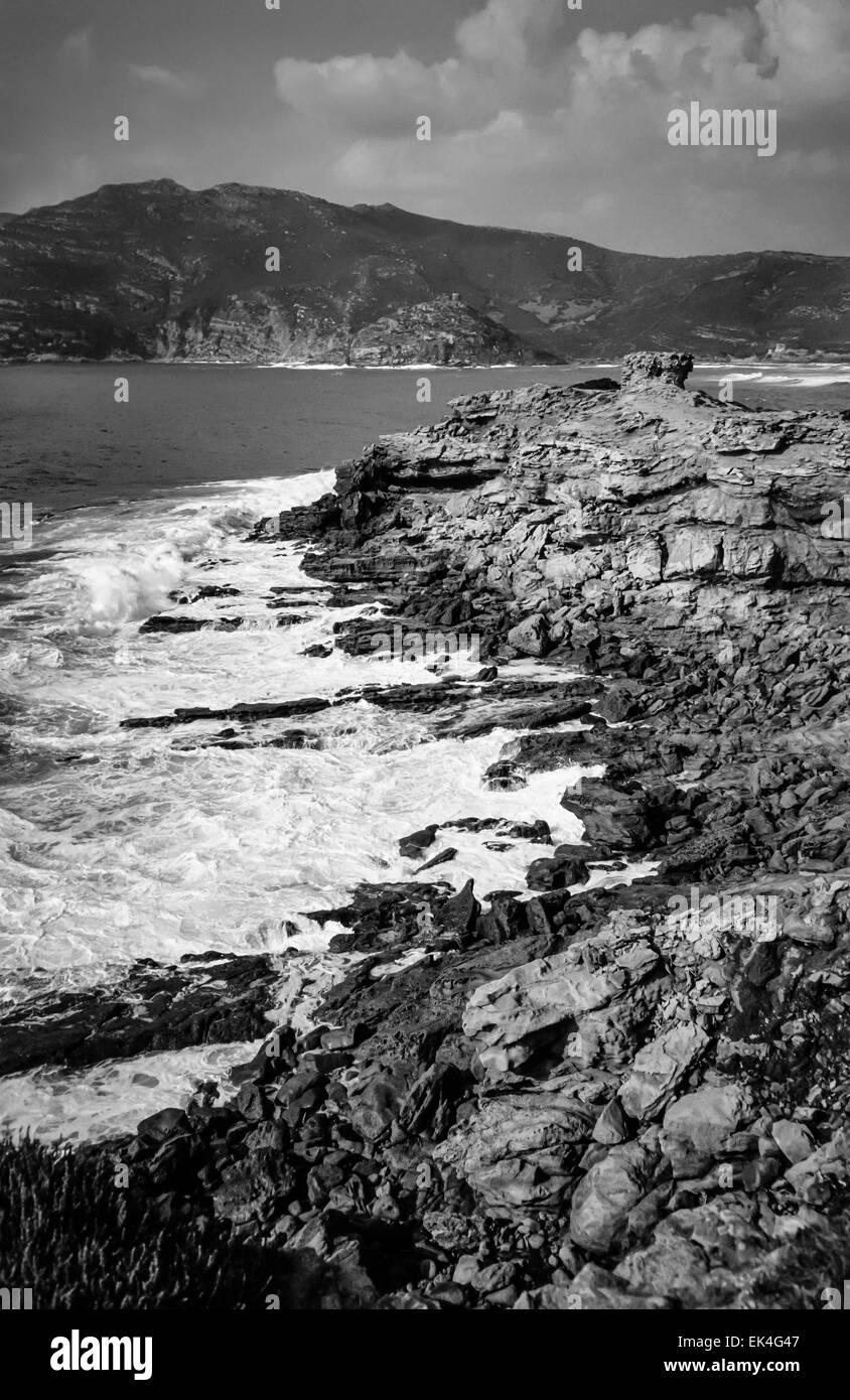 Italie, Sardaigne, Alghero, sur la partie nord ouest de côte rocheuse près de Capo Caccia - Numérisation de films Banque D'Images