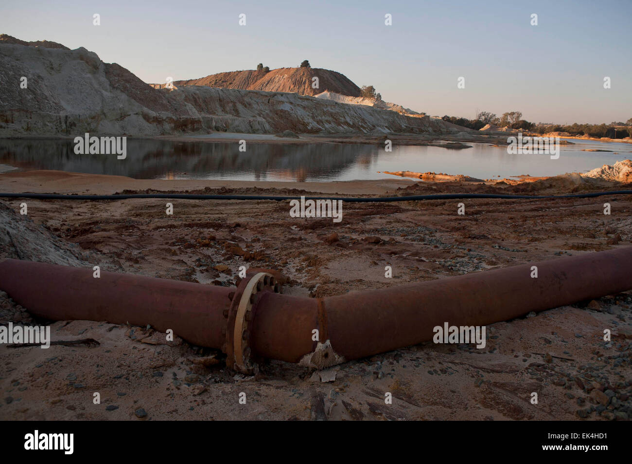 Le drainage minier acide à la central power station à Krugersdorp. 17/06/14 Photo : Oupa Nkosi Banque D'Images