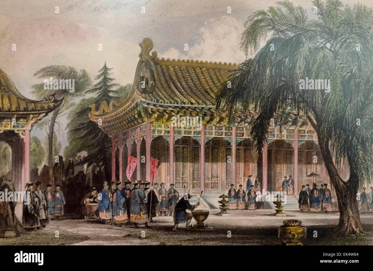 Hall de l'auditoire - le Palais d'été (Yuan Ming Yuan) -19e siècle Chine Banque D'Images